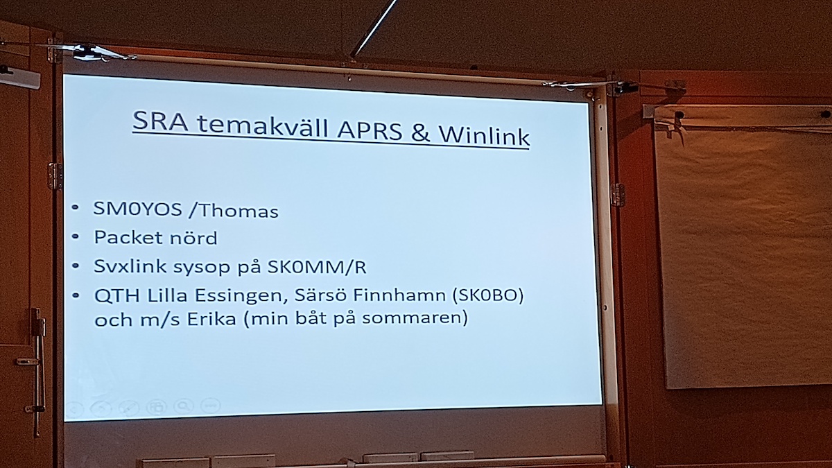 SM0YOS/Thomas berättar om Winlink och APRS